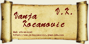 Vanja Kocanović vizit kartica